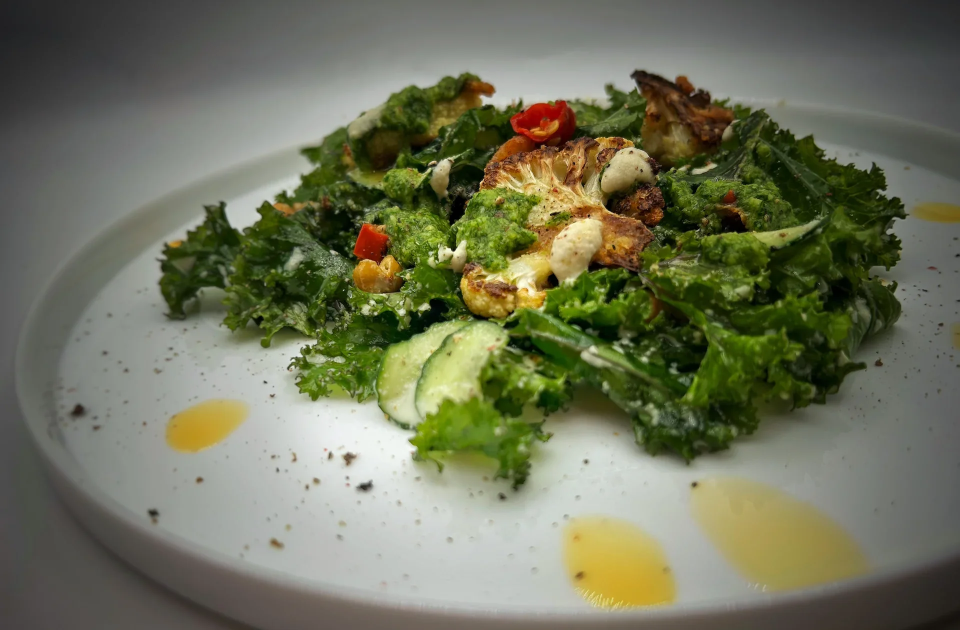 Crispy Cauliflower Steak & Chimichurri Salad