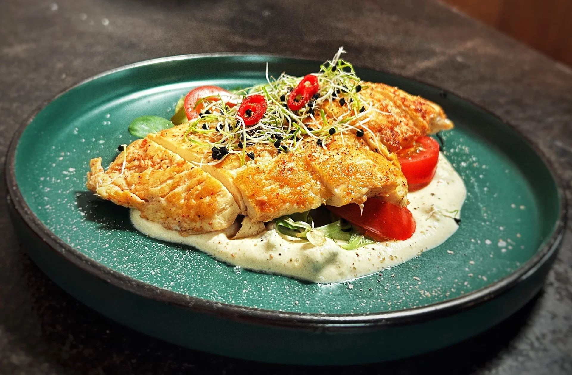 Cajun Chicken with Creamy Cucumber Sauce