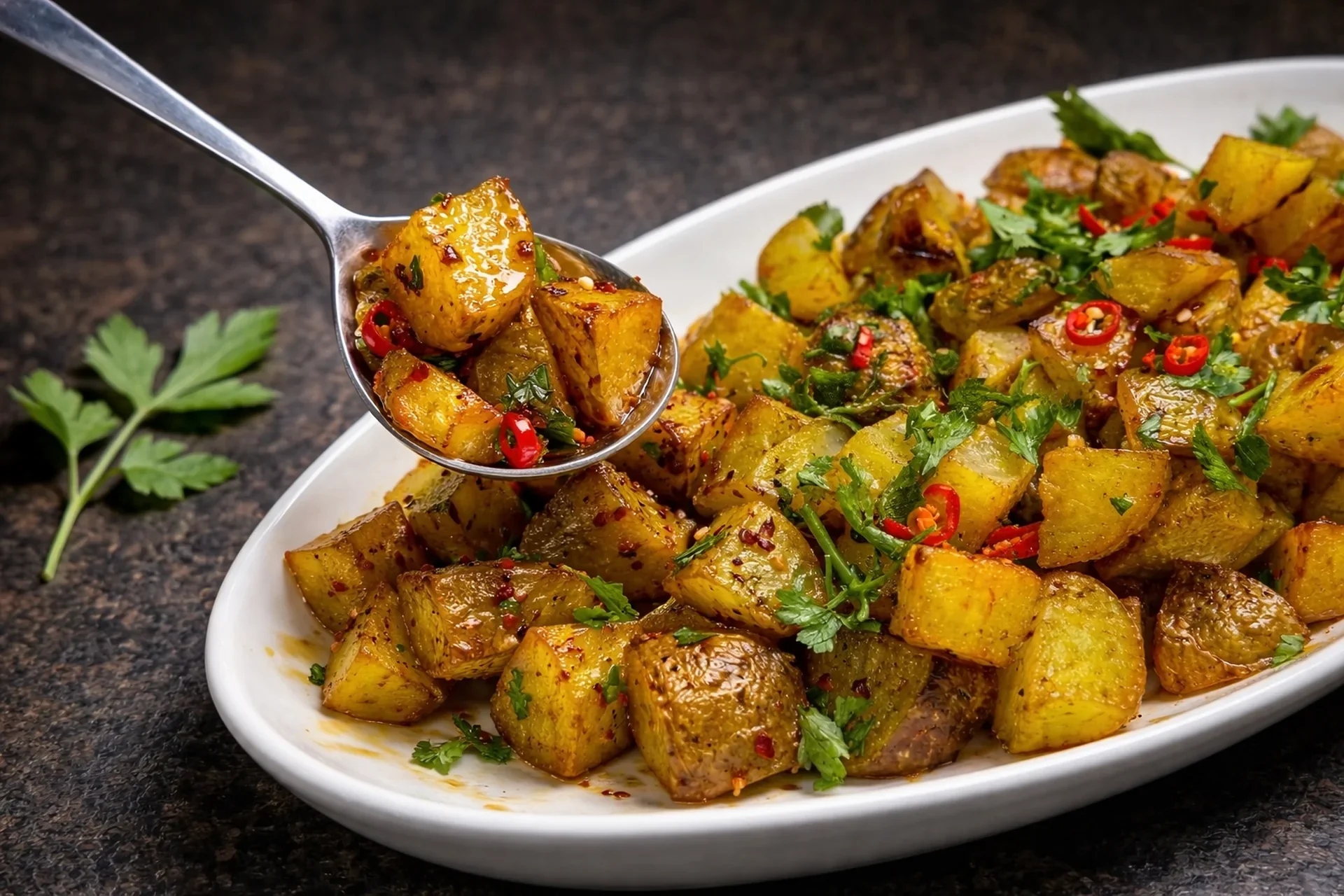 Perfectly Spicy Batata Harra 