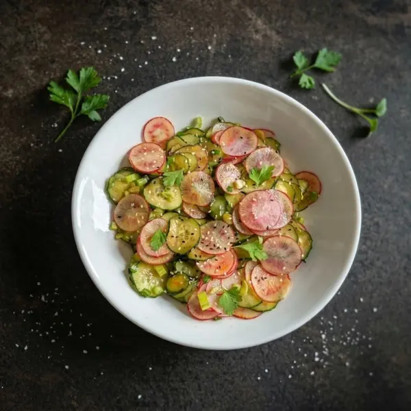 Crunchy Cucumber, Radish, and Celery Salad