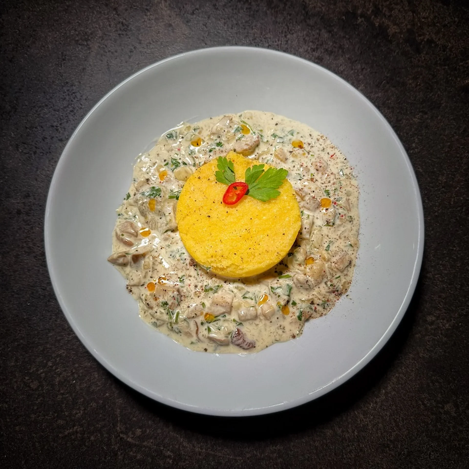 Fried Creamy Polenta with Porcini Mushrooms