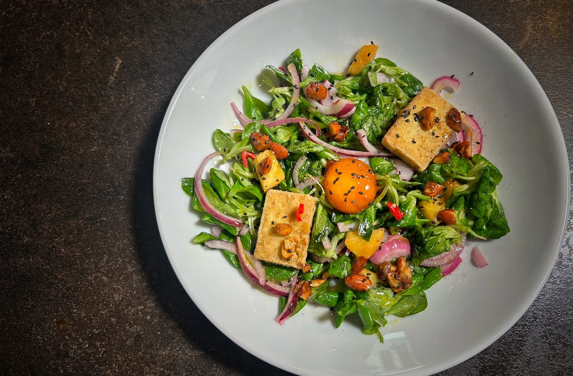 Sweet & Savory Tofu Pineapple Salad