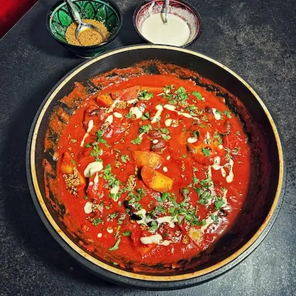 Lemon Cod Tagine with Spicy Za'atar and Tahini Sauce