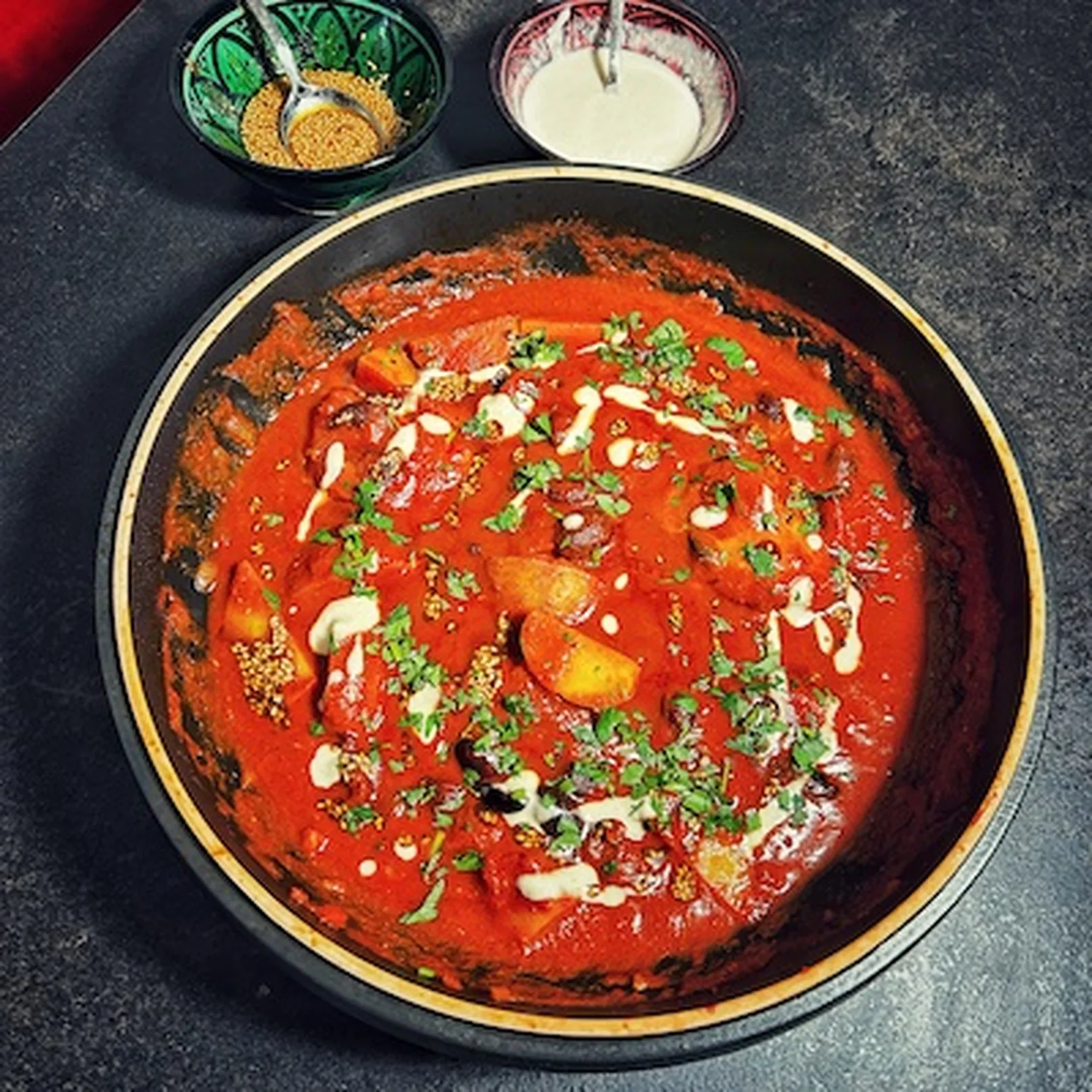 Lemon Cod Tagine with Spicy Za'atar and Tahini Sauce