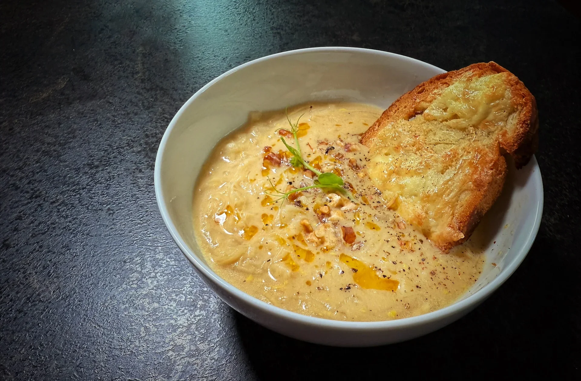 Madame Mado’s Champagne Onion Soup
