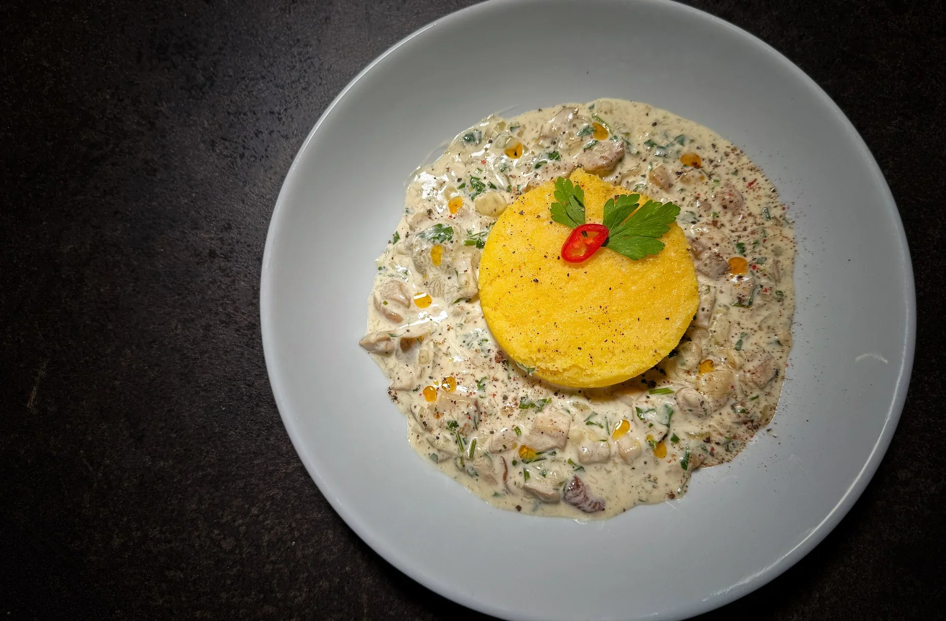 Fried Creamy Polenta with Porcini Mushrooms