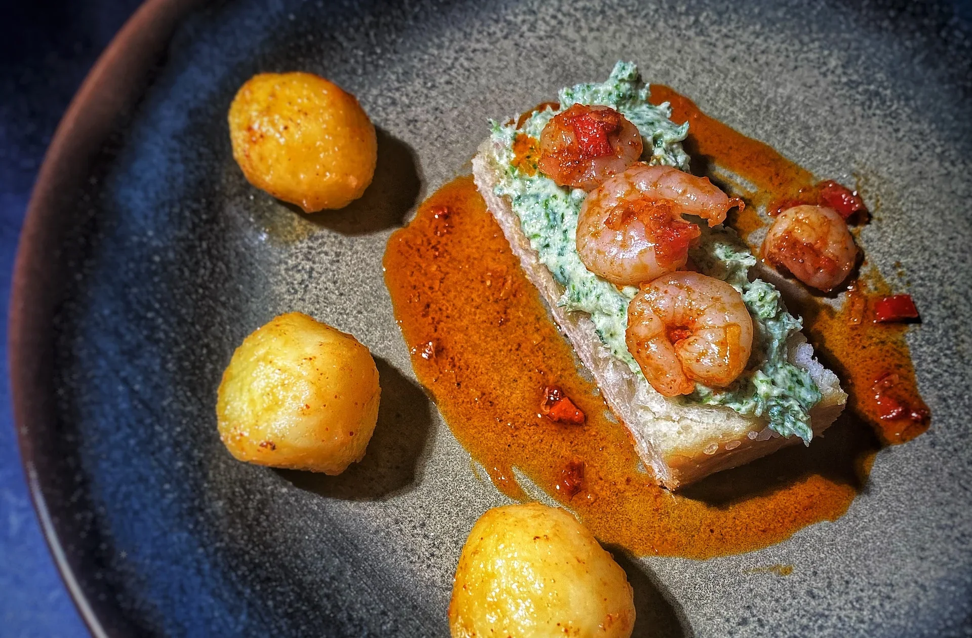 Devilish Shrimp Bruschetta