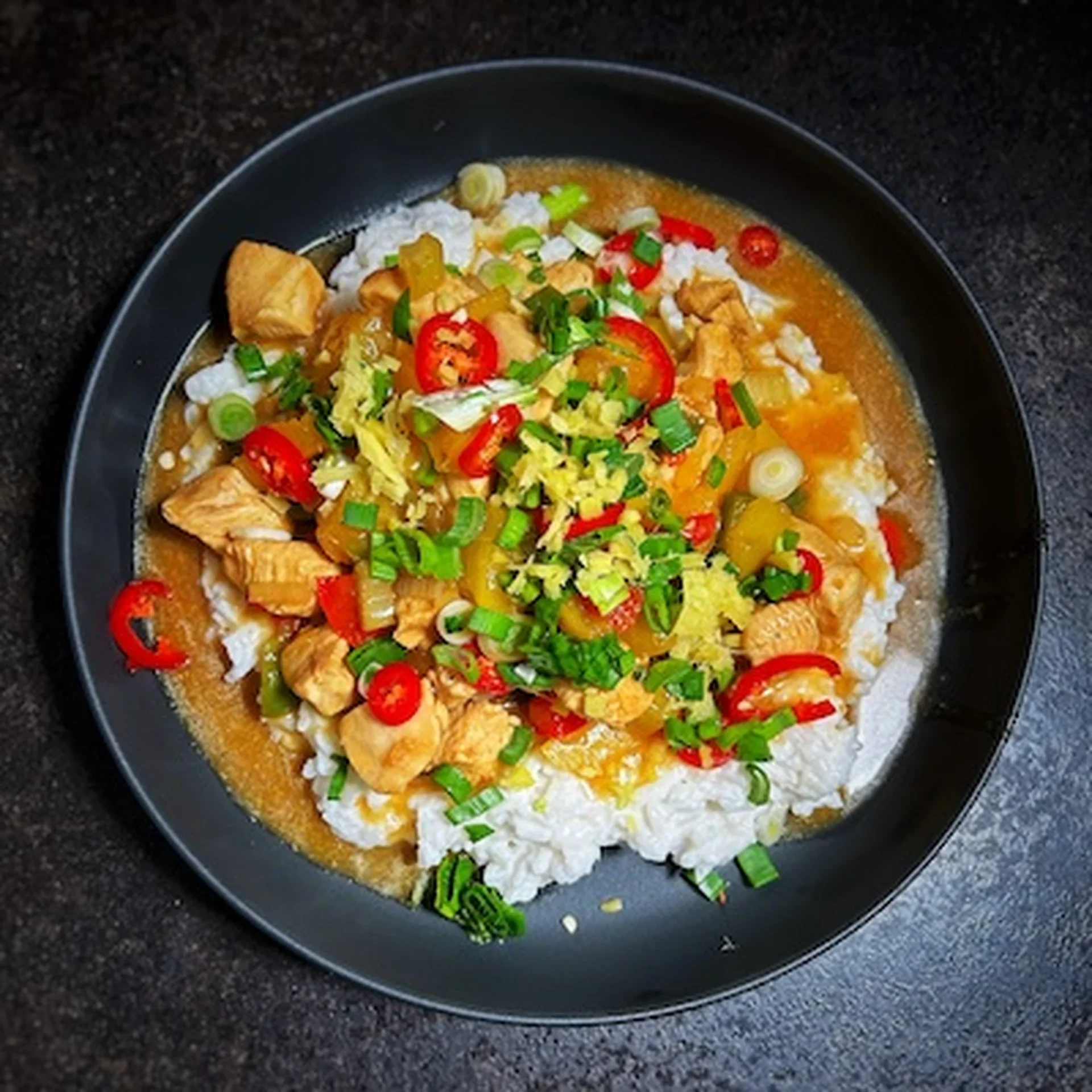 Tropical Delight: Pineapple Chicken with Coconut Rice