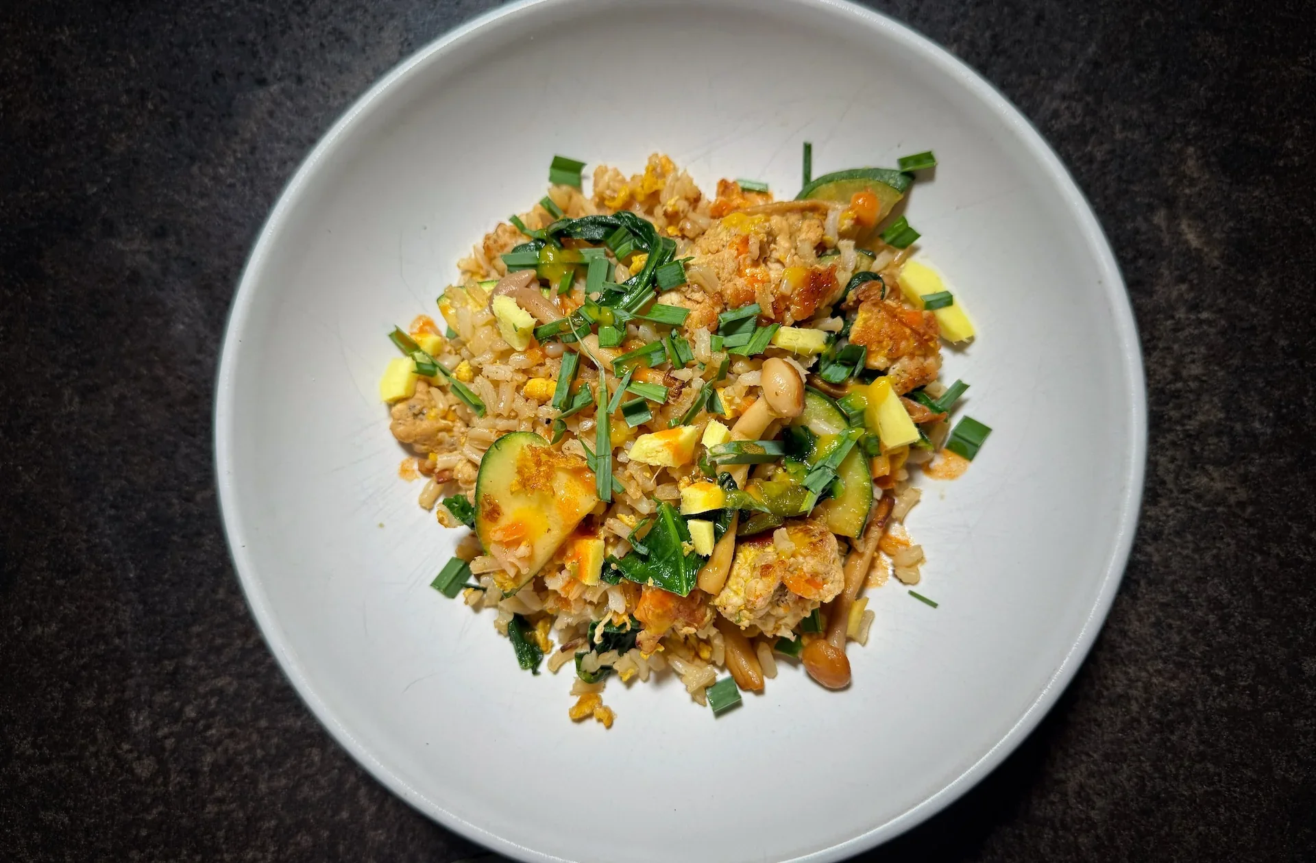 Fried Brown Rice with Turkey