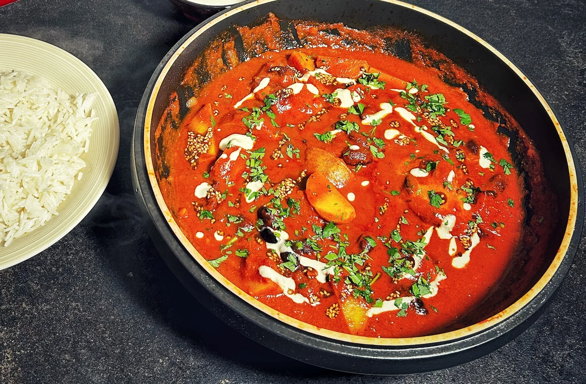Lemon Cod Tagine with Spicy Za'atar and Tahini Sauce