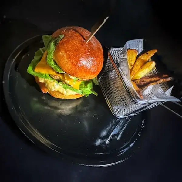 Juicy Chicken Burger Recipe and Spicy Fries