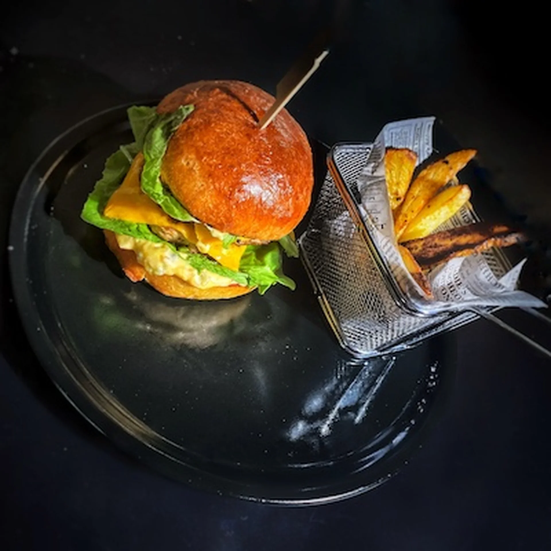 Juicy Chicken Burger Recipe and Spicy Fries