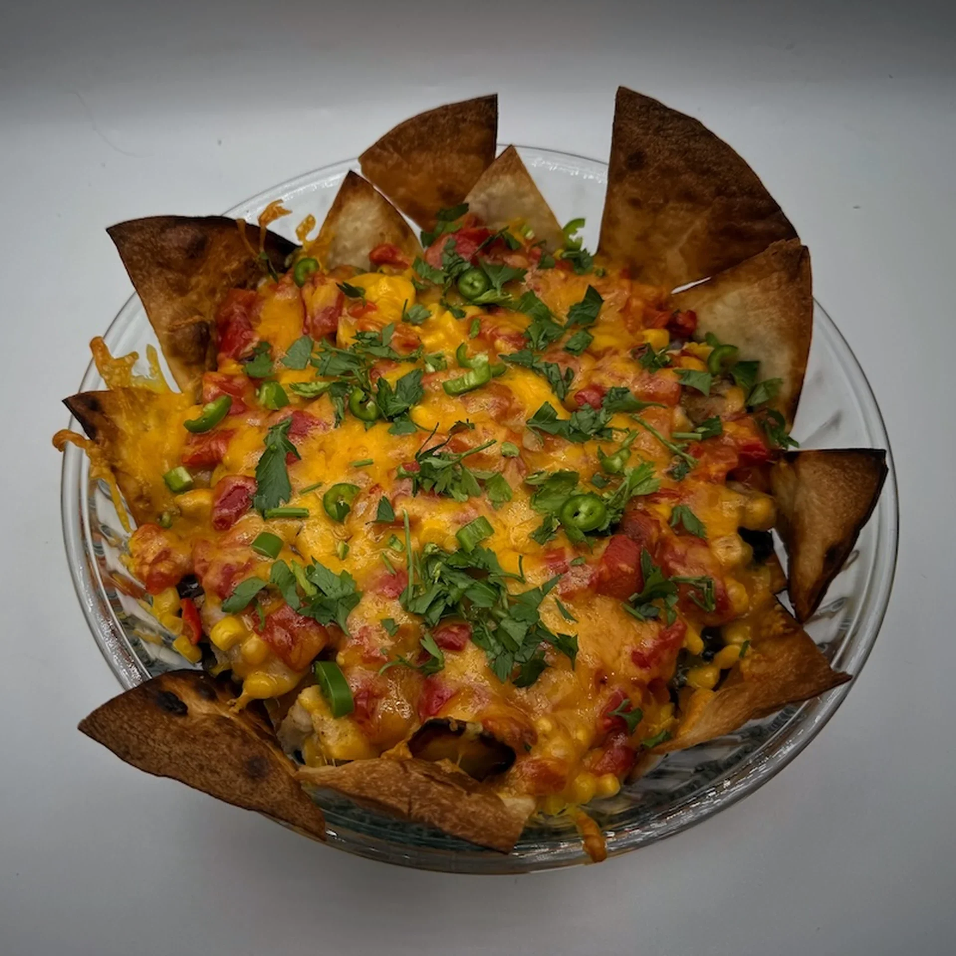 Grilled Chicken Nachos Casserole