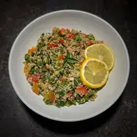 Fresh Tabbouleh Salad: Couscous, Parsley, Mint & Sumac