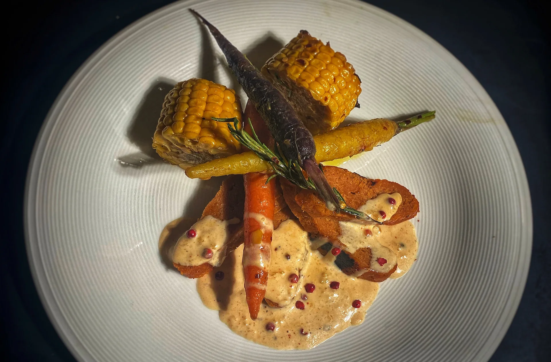 Meatless Steak with a Colorful Garnish