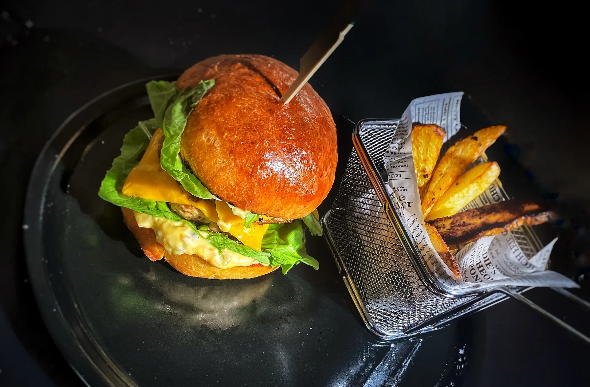 Juicy Chicken Burger Recipe and Spicy Fries