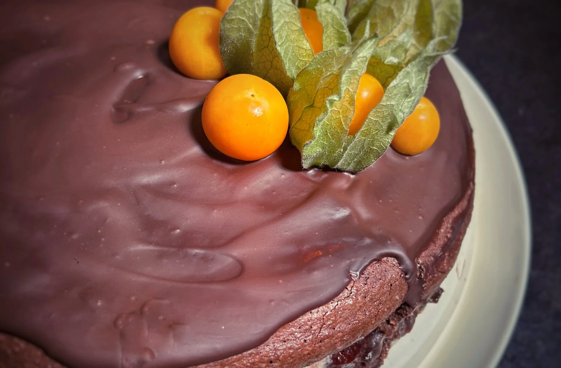 Dark Chocolate Macaron Coconut Cake