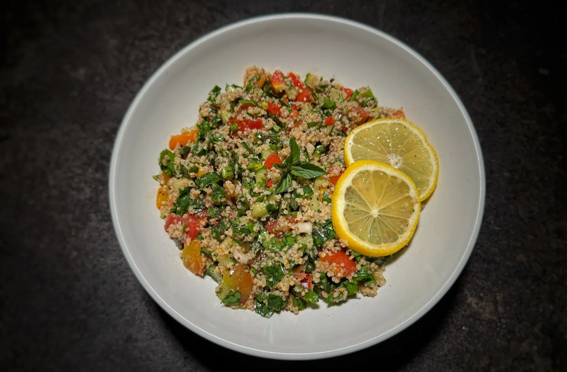 Fresh Tabbouleh Salad: Couscous, Parsley, Mint & Sumac