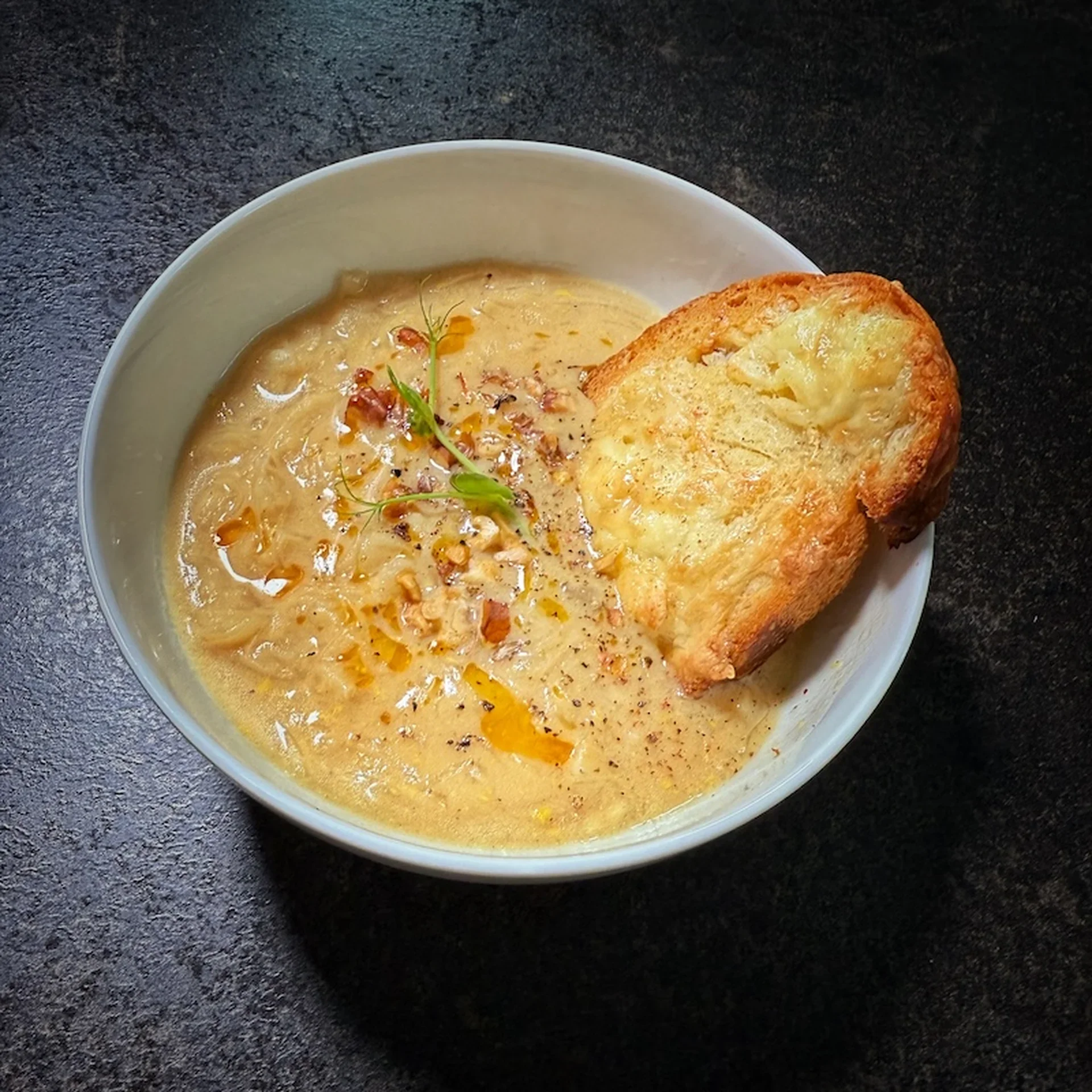 Madame Mado’s Champagne Onion Soup