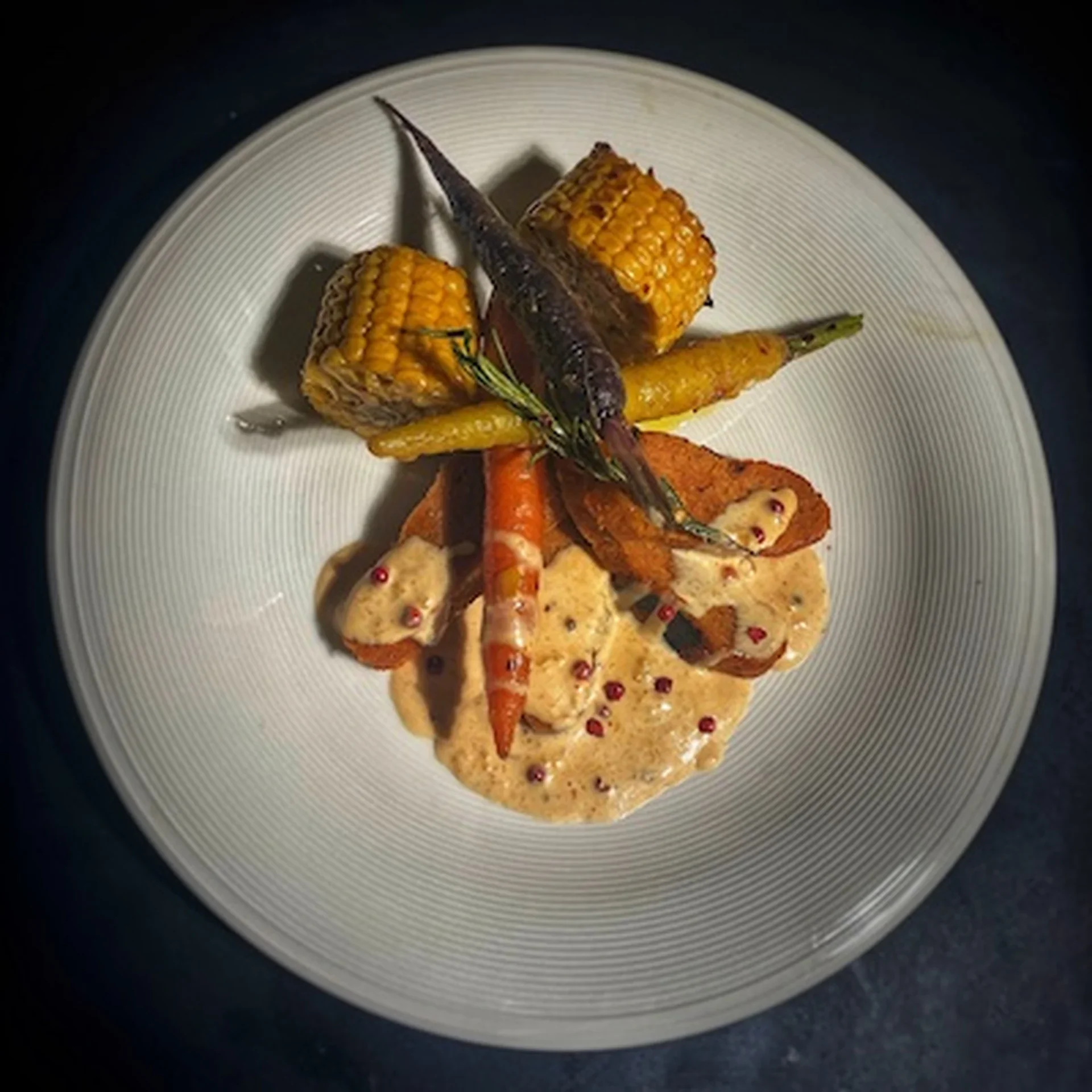 Meatless Steak with a Colorful Garnish
