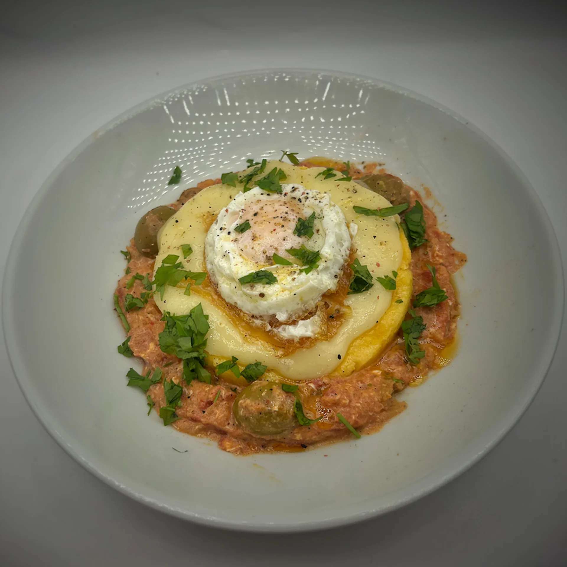 Grilled Polenta Stew with Argentine Roots, Sicilian Flavors, Romanian Heart