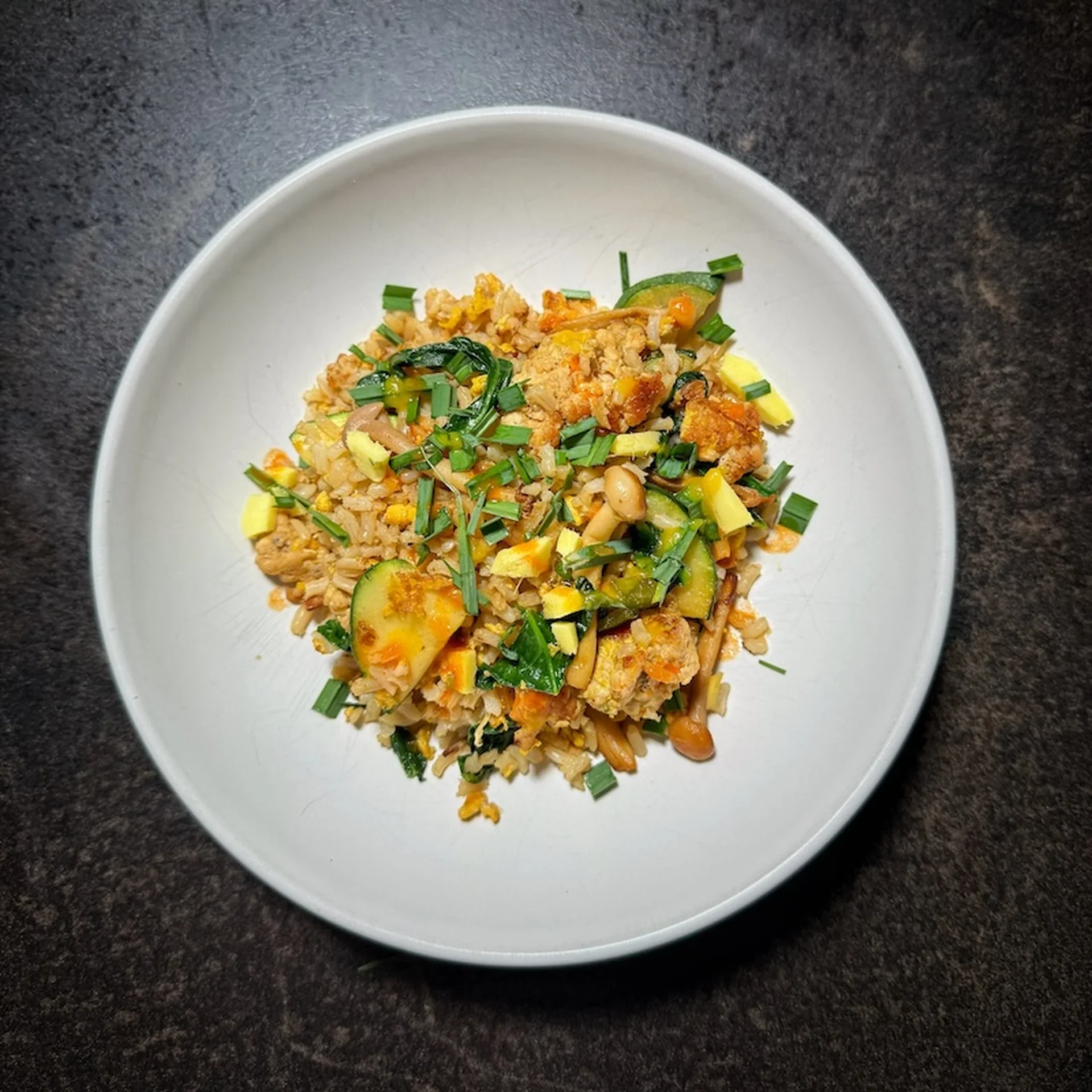 Fried Brown Rice with Turkey