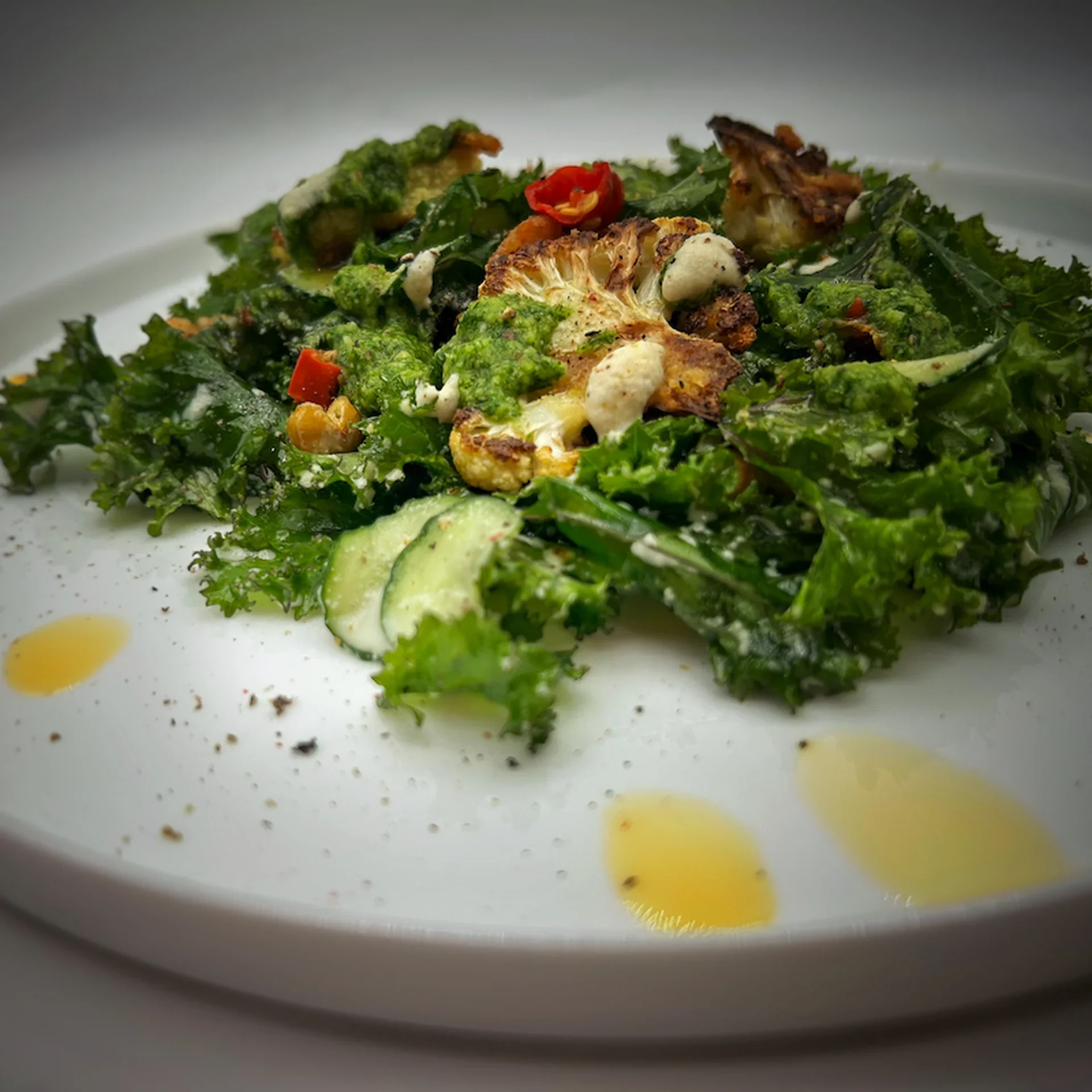 Crispy Cauliflower Steak & Chimichurri Salad