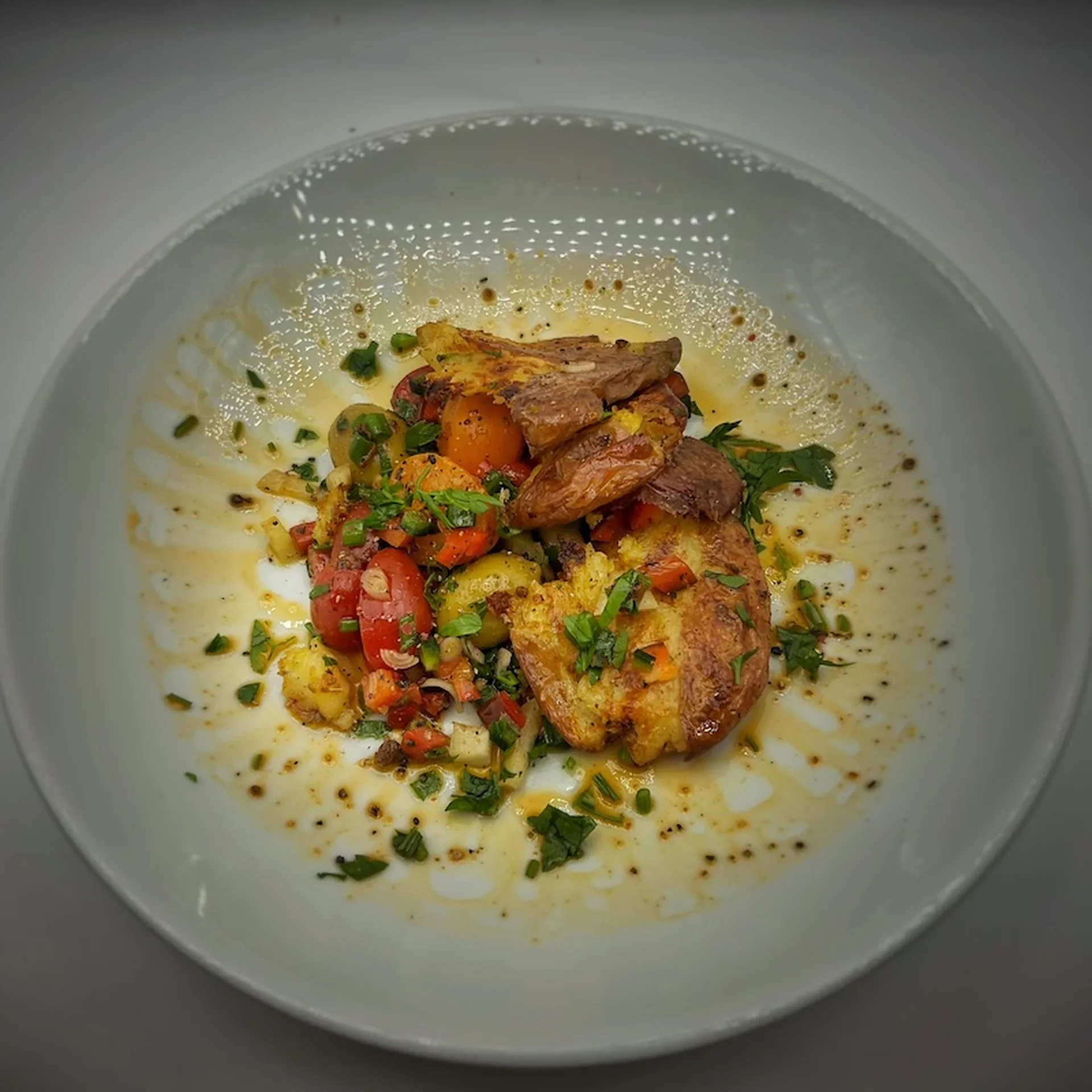 Crispy Smashed Potato Salad Inspired by the Summer of 1976