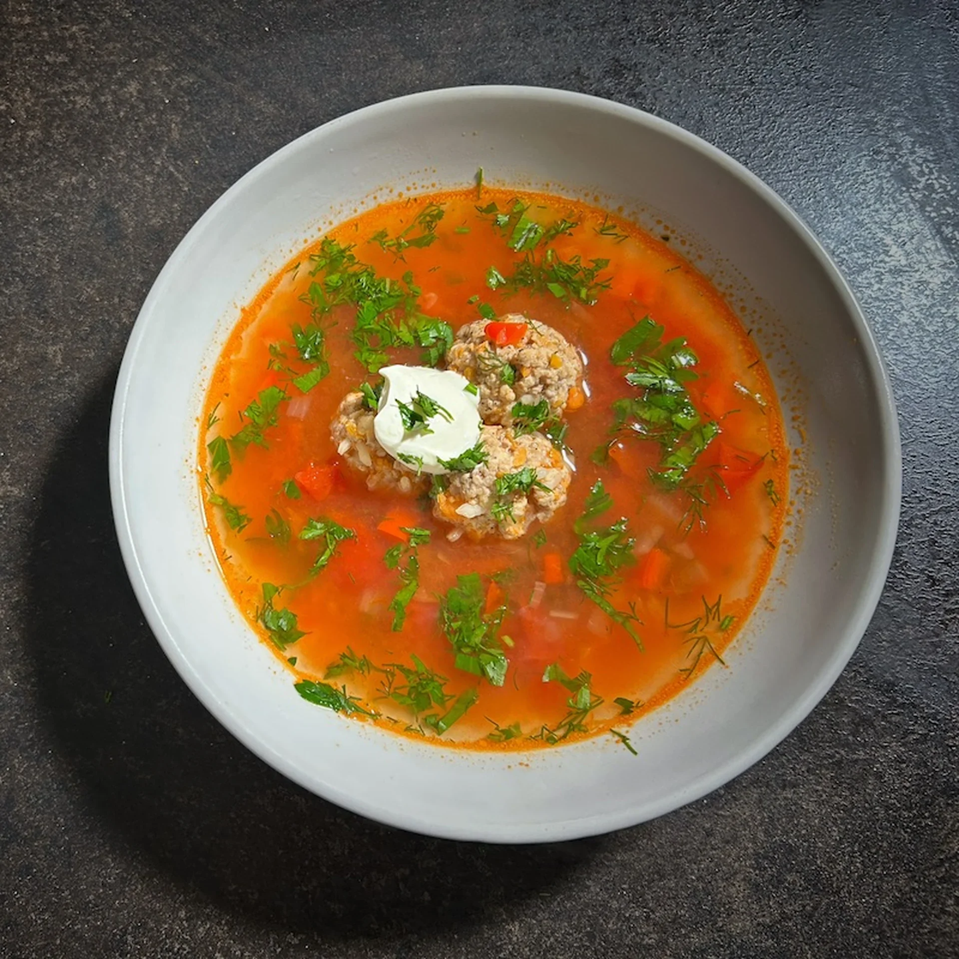 Romanian Meatball Soup