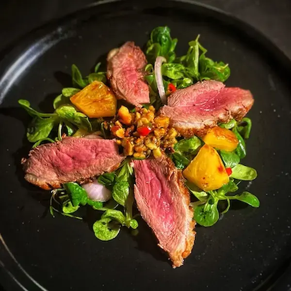 Sweet and Spicy Crispy Duck Salad 