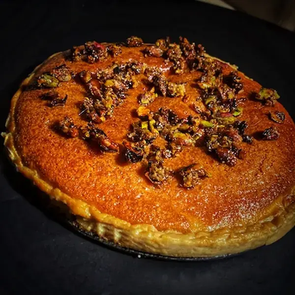 Creamy Basbousa with a Caramelized Surprise 