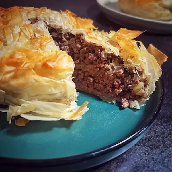 Rustic Reimagined: Modernized Traditional Romanian Phyllo Meat Pie