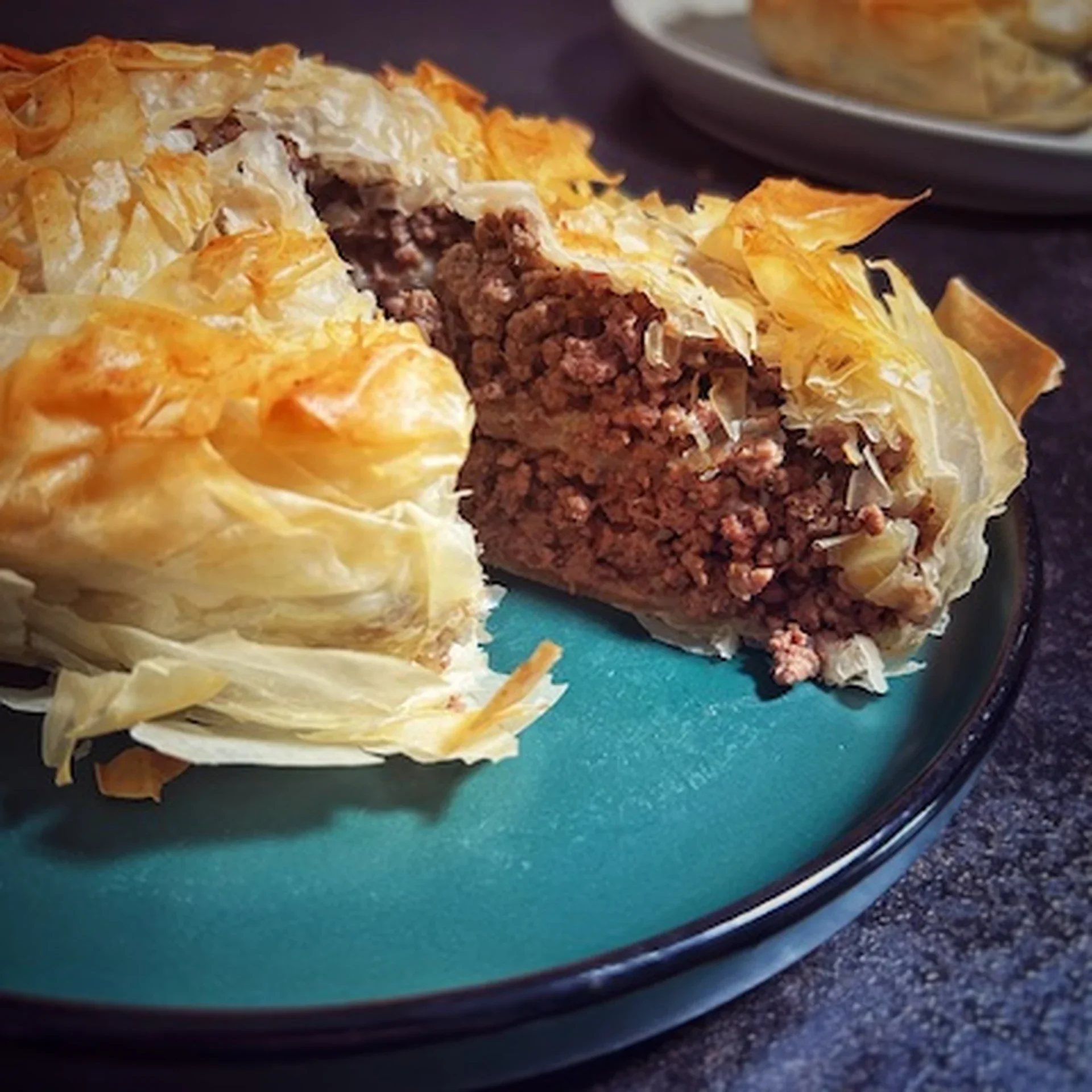 Rustic Reimagined: Modernized Traditional Romanian Phyllo Meat Pie